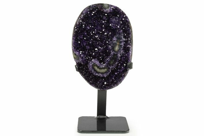 Sparkling Amethyst Geode With Metal Stand - Uruguay #342501